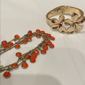 Orange you crazy ,Gold Floral Ring & Orange Beaded Bracelets-Earrings-Necklaces